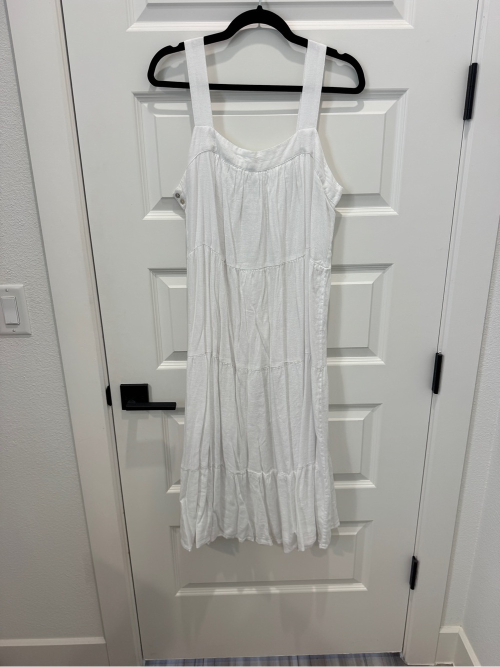 Rails White Tiered Midi Sundress with Wide Straps